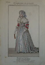 Gravure COULEUR COSTUME THEATRE MARTINET EMPIRE FEMME MODE MARIE ANTOINETTE 1810