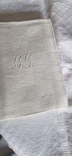 22 très grandes serviettes de table en lin brodées CC  tbe