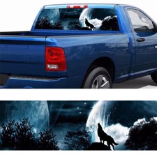 Camion De La Vitre Arrière Du Hayon Autocollant De Décalque De La Nuit Loup Hurl