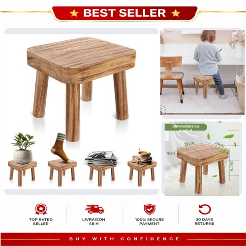Petit tabouret bois dajave - petit, en