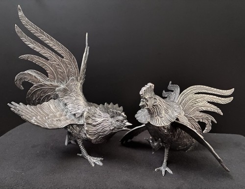 Sculptures coqs combat en - coqs, combat,