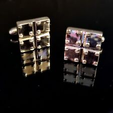 Boutons De Manchette Vintage Style Industriel Argent 925 Rhodié Poinçonné  16mm 