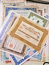 lot de 26 Bons au porteur Obligation Titres Actions diverses