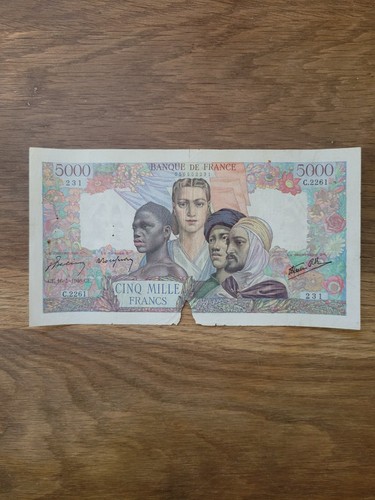 France billet ancien 5000 - france, de