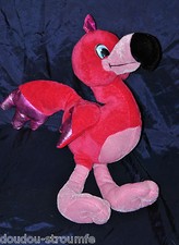 ?Peluche Doudou Flamant Rose NANCO Rose 2 Tons Bec Noir 40 Cm TTBE