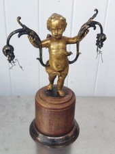 Élégant " Putti / Putto "  Bronze doré  double Porte Montre Gousset coq /oignon