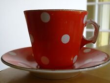 SARREGUEMINES ANCIENNE GROSSE TASSE A DEJEUNER FAIENCE MOD CONFETTI pois blanc