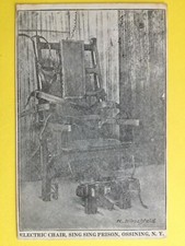 Post Card RARE 1909 ELECTRIC CHAIR SING SING PRISON, OSSINING Chaise Electrique