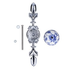 (porcelaine Bleue Et Blanche)2pcs/set Poignée D’armoire En Céramique Moderne FR