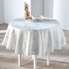 Nappe ronde 1m80 Bully blanc or Anti tache et infroissable - MCTISSUS - 37009138