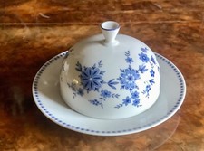 beurrier en porcelaine Bleue