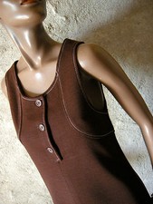 CHIC VINTAGE ROBE JERSEY CHASUBLE 60s DRESS VTG SIXTIES ANNEES 60 ABITO (36)