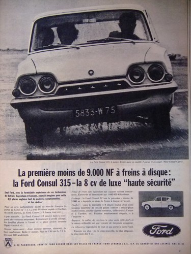 Publicité ford consul 315 - ford,