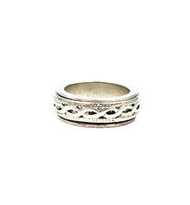 BAGUE ARGENT 925 - "Bague Anti-Stress Anneau Tournant"  - 10,35g