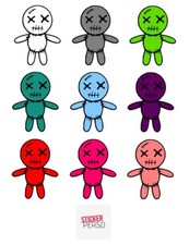1 Sticker Poupée Vaudou -