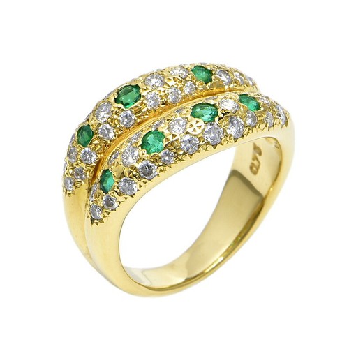Tasaki bague émeraude - Émeraude, diamant