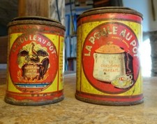 Lot 2 Anciennes Boites en Tôle Litho Pub LA POULE AU POT Années 1950