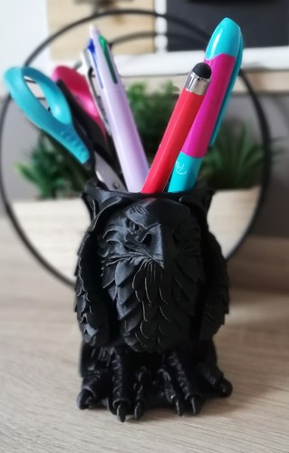 Pot crayons hibou noir - à,