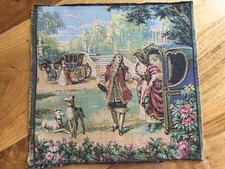 ancienne tapisserie scéne galante : 25 X  24 cm ( F 16)