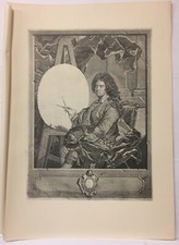 Gravure - Portrait D'HYACINTHE RIGAUD  (Jean Daullé)