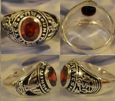 Chevalière Rhodié US Navy Ruby Cz 10mm Argent Massif Dolly-Bijoux