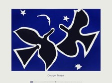 Georges BRAQUE, LES OISEAUX 1991 Affiche en Sérigraphie