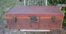 Grande Malle Valise ancienne Osier & Bois Vintage