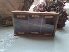 Boîte ancienne casier pour herbes vitre en verre ... déco shabby