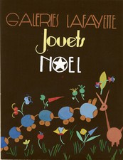 "GALERIES LAFAYETTE - JOUETS - NOËL" Maquette gouache originale 1938 