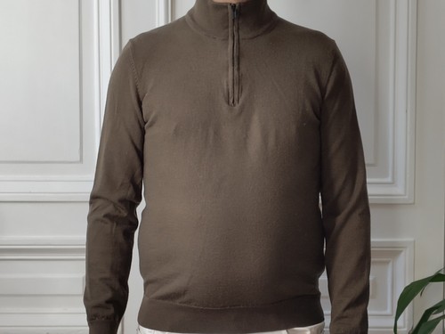 Pull homme laine - laine, kaki