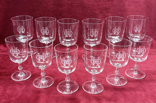 Clichy wine crystal glasses - clichy,