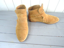 Bottines plates daim camel P