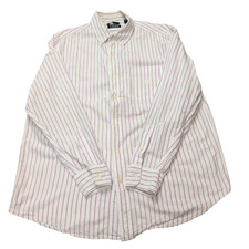 Chemise Chaps blanche à rayures lila taille L #53e