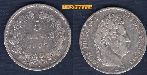 Francs 1833 toulouse - francs, tb