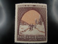 poster stamp cinderella vignette reklamemarken ski club lioran 1914 concours 