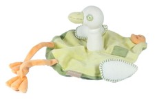 Doudou plat Canard vert orange  Natalys