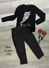 IKKS 6 Ans Fille : T Shirt + Pantalon Fluide Noir TBE