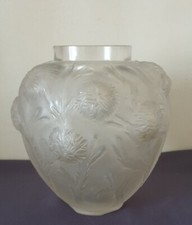 SABINO, très joli vase en verre pressé moulé dépoli, modèle "Les Oursins"