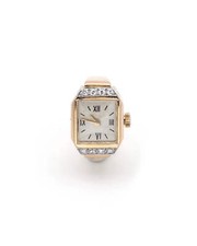 Bague montre tank en or 18