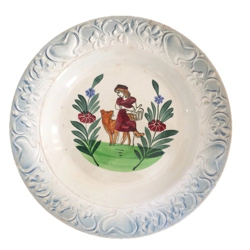Plat ancien faïence amand - ancien, st