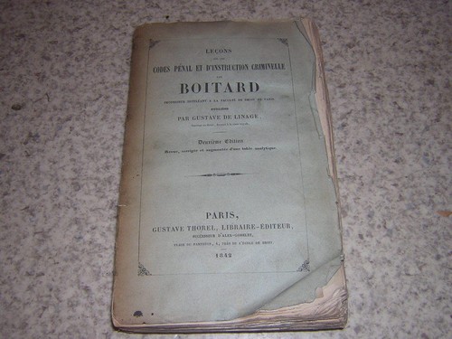 1842 leçons sur - codes, pénal