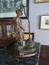 Lampe Ancienne En Regule Patiné