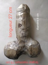 Grande Sculpture En Bois Phallus Pénis Art Brut Inconnu