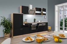 Cuisine Coin Blocs Vides Intégrée Chêne Noir Merle 280 CM respekta