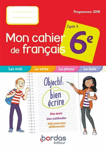 Mon cahier français 6e - cahier,