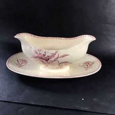 Rare Saucière  Modèle Fontanges rouge Sarreguemines