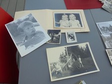 LOT Photos d'Enfants , le Landau , dans la Niche du Chien , Coupe de Bois 