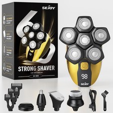 Rasoir Electrique 6D 5 en 1 Barbe Tête Cheveux Nez Oreilles.