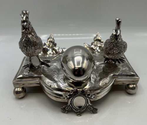 Rare encrier decor coq - encrier,