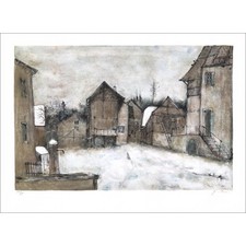 GANTNER Bernard - Lithographie originale "Vers la fontaine" 56x76cm